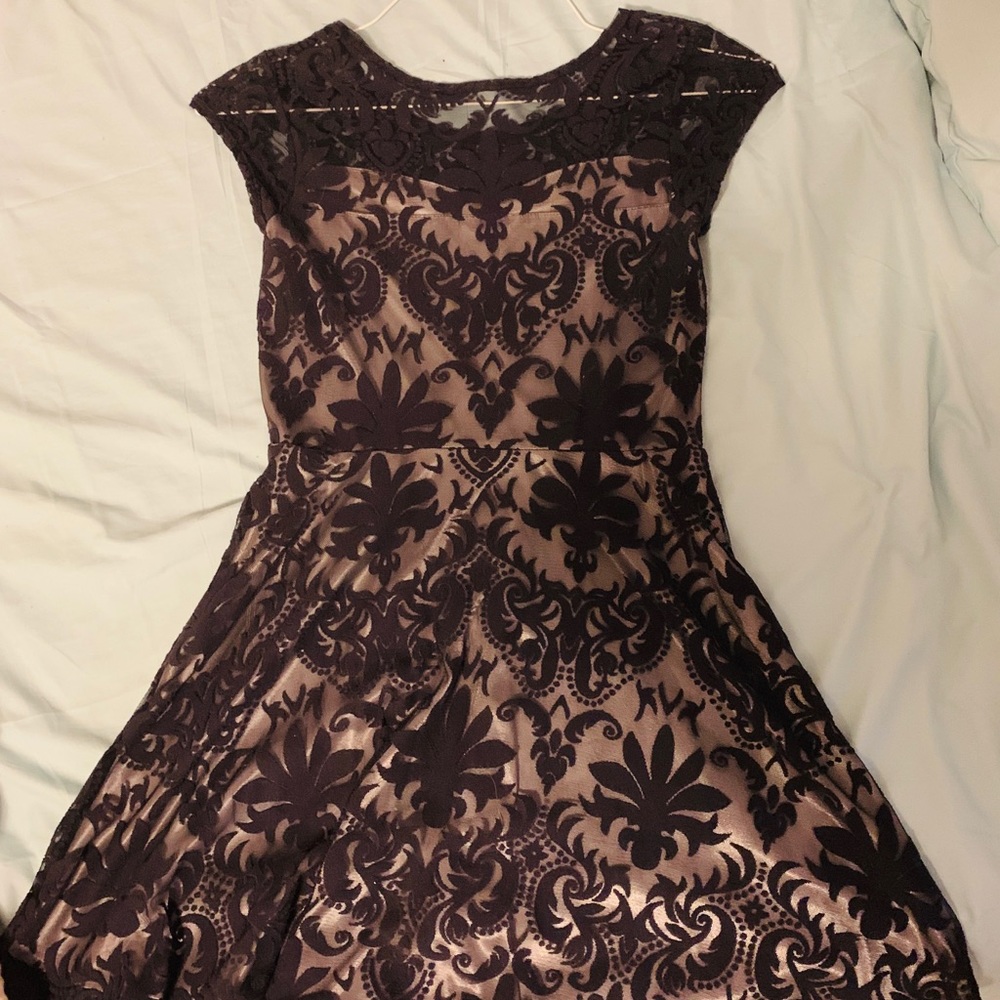 Black Lace Silk Dress